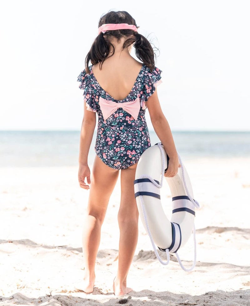 RuffleButtsÂ® Girls Moonlit Meadow Butterfly Sleeve One Piece - 6 - Image 2